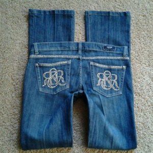 ROCK & REPUBLIC Jeans W/Studded Logo Size 31 x 32
